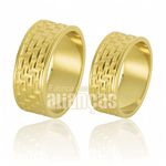 Alianças De Noivado e Casamento Em Ouro Amarelo 18k 0,750 Fa-666