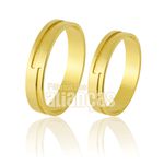 Alianças De Noivado e Casamento Em Ouro Amarelo 18k 0,750 Fa-684