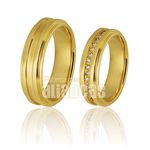 Alianças De Noivado e Casamento Em Ouro Amarelo 18k 0,750 Fa-729