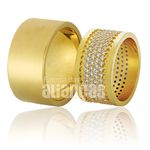 Alianças De Noivado e Casamento Em Ouro Amarelo 18k 0,750