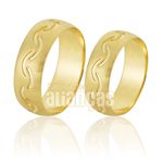 Alianças De Noivado e Casamento Em Ouro Amarelo 18k 