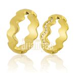 Alianças De Noivado e Casamento Em Ouro Amarelo 18k 