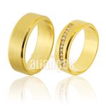 Alianças De Noivado e Casamento Em Ouro Amarelo 18k 0,750 Fa-821