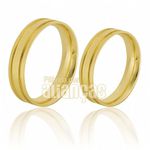 Belas Alianças De Noivado e Casamento Em Ouro Amarelo 18k