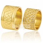 Alianças De Noivado e Casamento Em Ouro Amarelo 18k 0,750 Fa-373