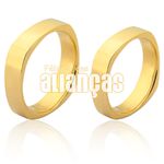 Par de Alianças de Noivado em Ouro Amarelo