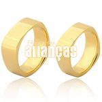 Par De Alianças Quadradas Ouro