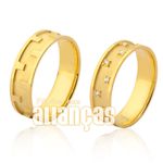 Alianças De Noivado e Casamento Em Ouro Amarelo 18k 0,750
