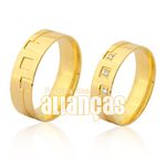 Alianças De Ouro 18k Com Diamantes
