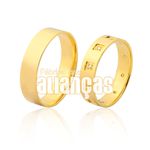 Alianças De Noivado e Casamento Em Ouro Amarelo 18k 0,750 Fa-972