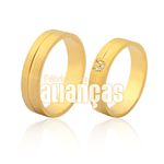 Alianças De Noivado e Casamento Em Ouro Amarelo 18k 0,750 Fa-975