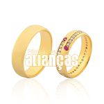 Alianças Rubi De Ouro 18k
