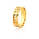 Aliança 06 Diamantes 0,01pontos Ouro Amarelo 18k (6,00mm)