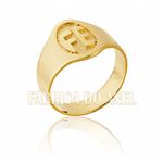 Anel Masculino Em Ouro Amarelo 18k 0,750