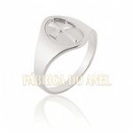 Anel Masculino Em Ouro Branco 18k 0,750 A-14-b