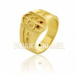 Anel De Formatura De Direito Em Ouro Amarelo 18k 0,750 Fa-611-n