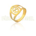 Anel De Formatura De Adm Em Ouro Amarelo 18k 0,750 Fa-adm-01