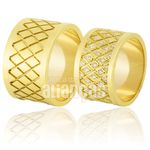 Alianças De Ouro 18k Com Diamantes