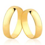 Alianças de Noivado e Casamento em Ouro 6k com 4mm
