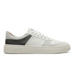 Sapato Sneaker Masculino em Couro Branco e Cinza