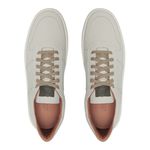 Sapato Sneaker Masculino em Couro Gelo e Oliva