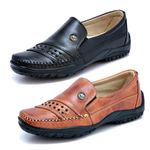 Kit 2 pares Sapatilha Mocassim Em Couro