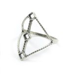 Anel Prata 925 Estilo Geométrico Triangular Vazado Fino