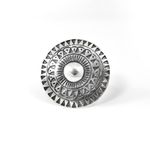 Anel de Prata 925 Grande Estilo Mandala Indiano Detalhado