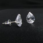 Brinco de prata 925 estilo gota com pedra zircônia