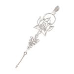 Pingente de Prata 925 Estilo Unalome Flor de Lótus
