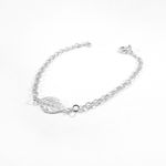 Pulseira De Prata 925 Feminina Com Folha