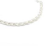 Pulseira de Prata 925 Feminina Trançada Prata Clara