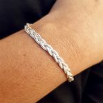 Pulseira de Prata 925 Feminina Trançada Prata Clara