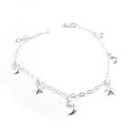Pulseira de prata feminina com estrelas e luas