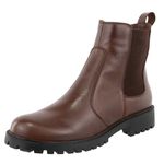 Bota Moscou Chelsea Couro Fácil Calce Tratorado Chocolate