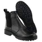 Bota Moscou Chelsea Couro Elástico Cano Baixo Preto