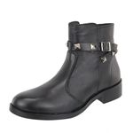 Bota Ash Couro Cano Curto Enfeite Spike Preto