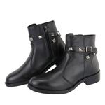 Bota Ash Couro Cano Curto Enfeite Spike Preto