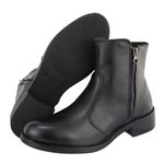 Bota Minimal Couro Cano Curto Fácil Calce Preto