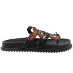 Papete Austrália Slide Strass Cobra Preto