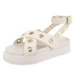 Flatform Xangai Tiras Enfeite Dourado OffWhite