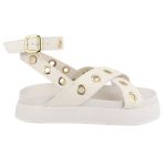 Flatform Xangai Tiras Enfeite Dourado OffWhite