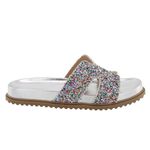 Papete Pipa Rasteira Strass Multicolor
