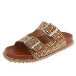 Papete Rio de Janeiro Hotfix Prata Fivela Caramelo