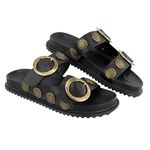Papete Veneza Detalhe Boho Chic Preto