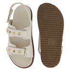 Papete Egito Ajuste Velcro Enfeite OffWhite
