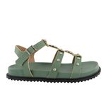 Papete Dubai Boho Ajuste Fivela Verde Militar
