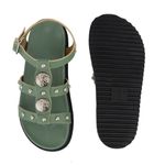 Papete Dubai Boho Ajuste Fivela Verde Militar