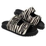 Papete África Slide Fivela Estampa Zebra