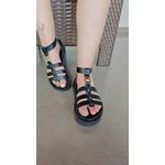 Flatform Tailândia Tiras Fivela Preto